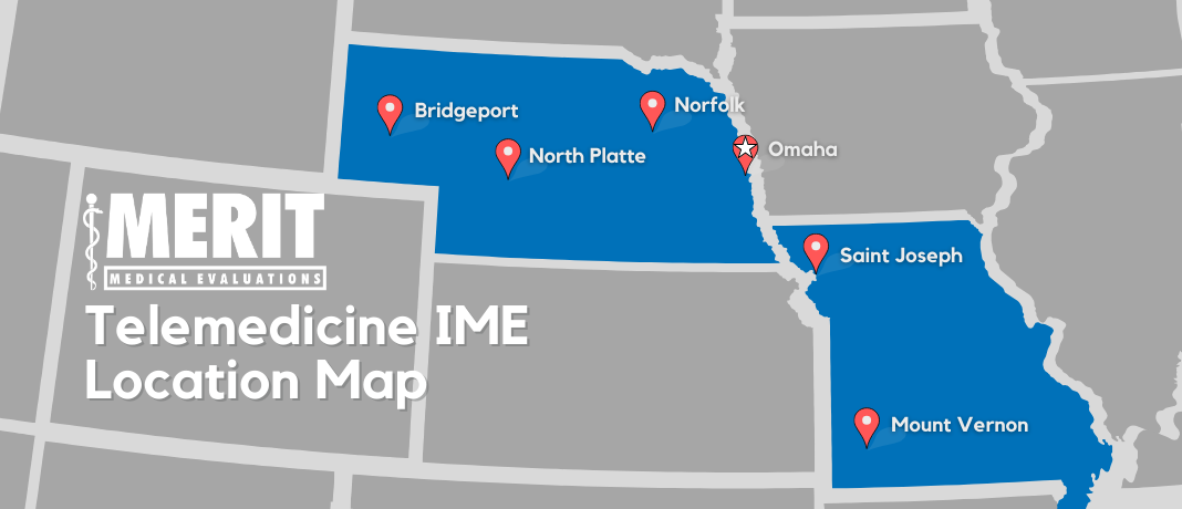 Merit Medical Evaluations Telemedicine IME Location Map